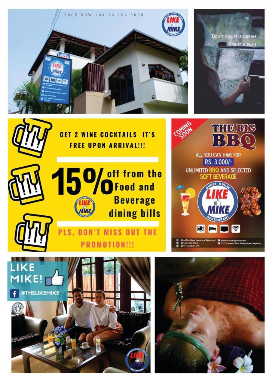 Like Mike Tourist Guest House & Restaurant Negombo Zewnętrze zdjęcie
